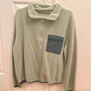 Green Cozy Zip Up Pullover